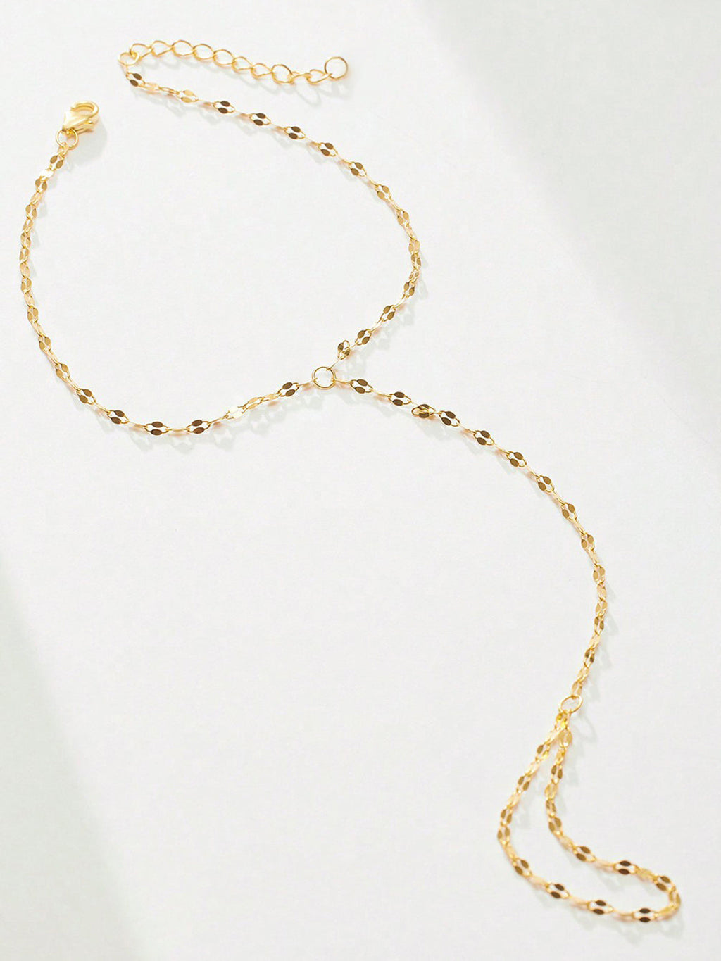 Golden Chain Finger Bracelet Adjustable Hand Jewelry for Women