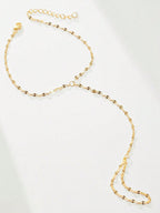 Golden Chain Finger Bracelet Adjustable Hand Jewelry for Women