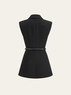 Belted Cap Sleeve Vest for Women Casual Summer