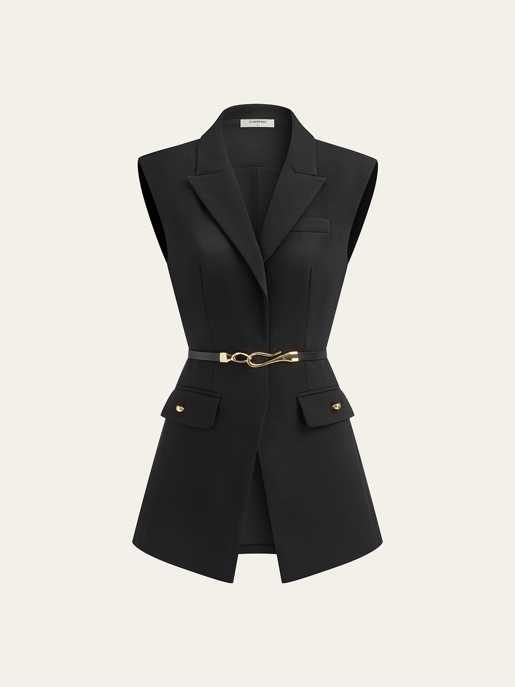Belted Cap Sleeve Vest for Women Casual Summer