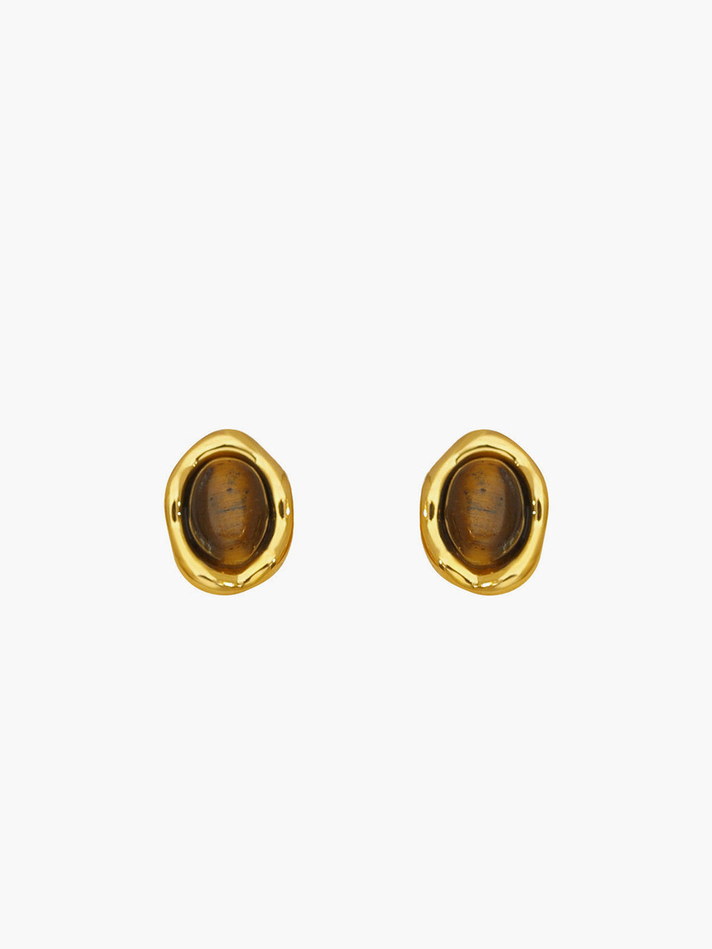 Vintage Tiger Eye Earrings with Sterling Silver Hooks