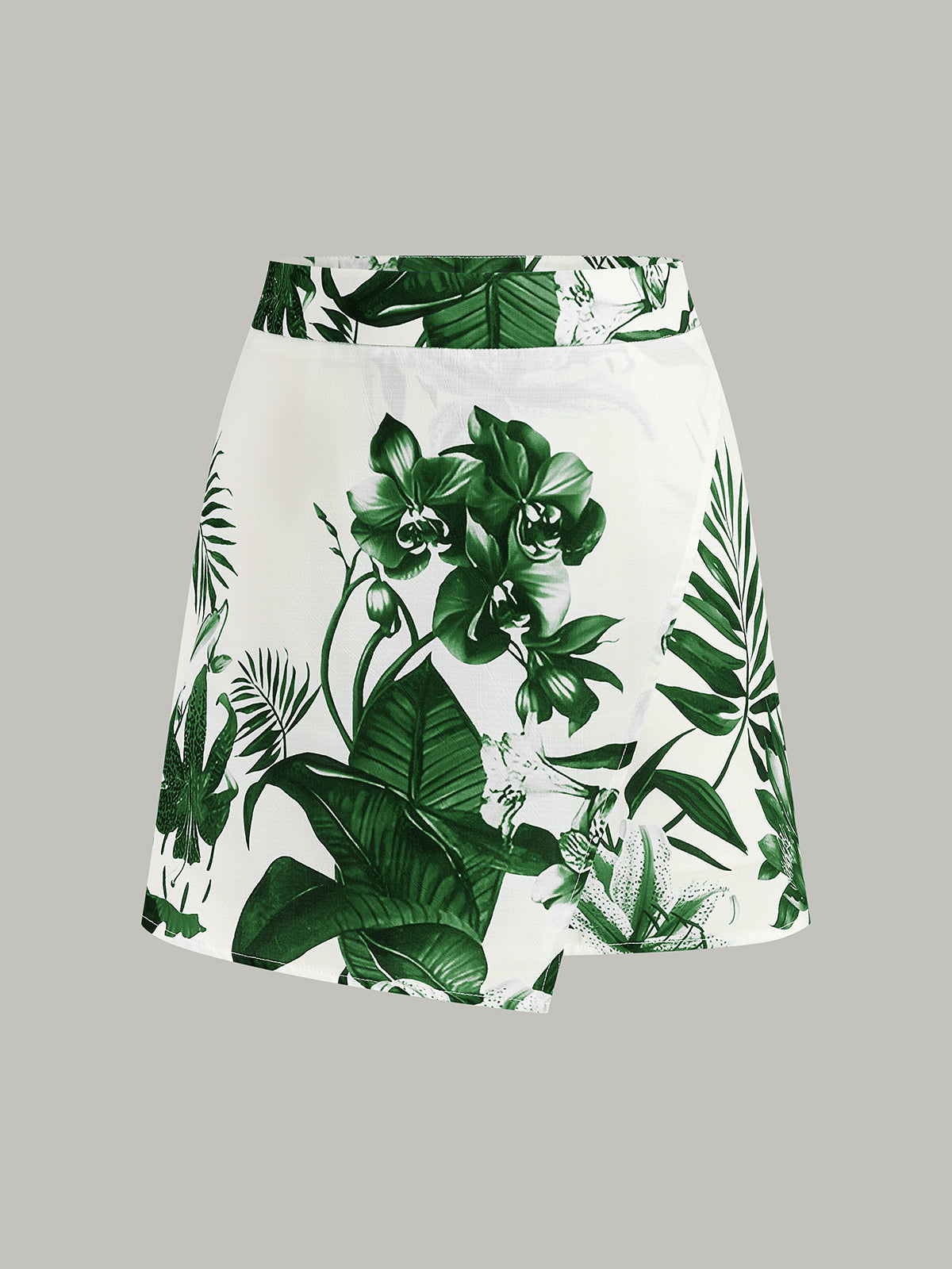 Asymmetric Wrap Skirt with Adjustable Tie Closure
