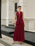Decor Pockets Tailored Vest for Versatile Styling Options