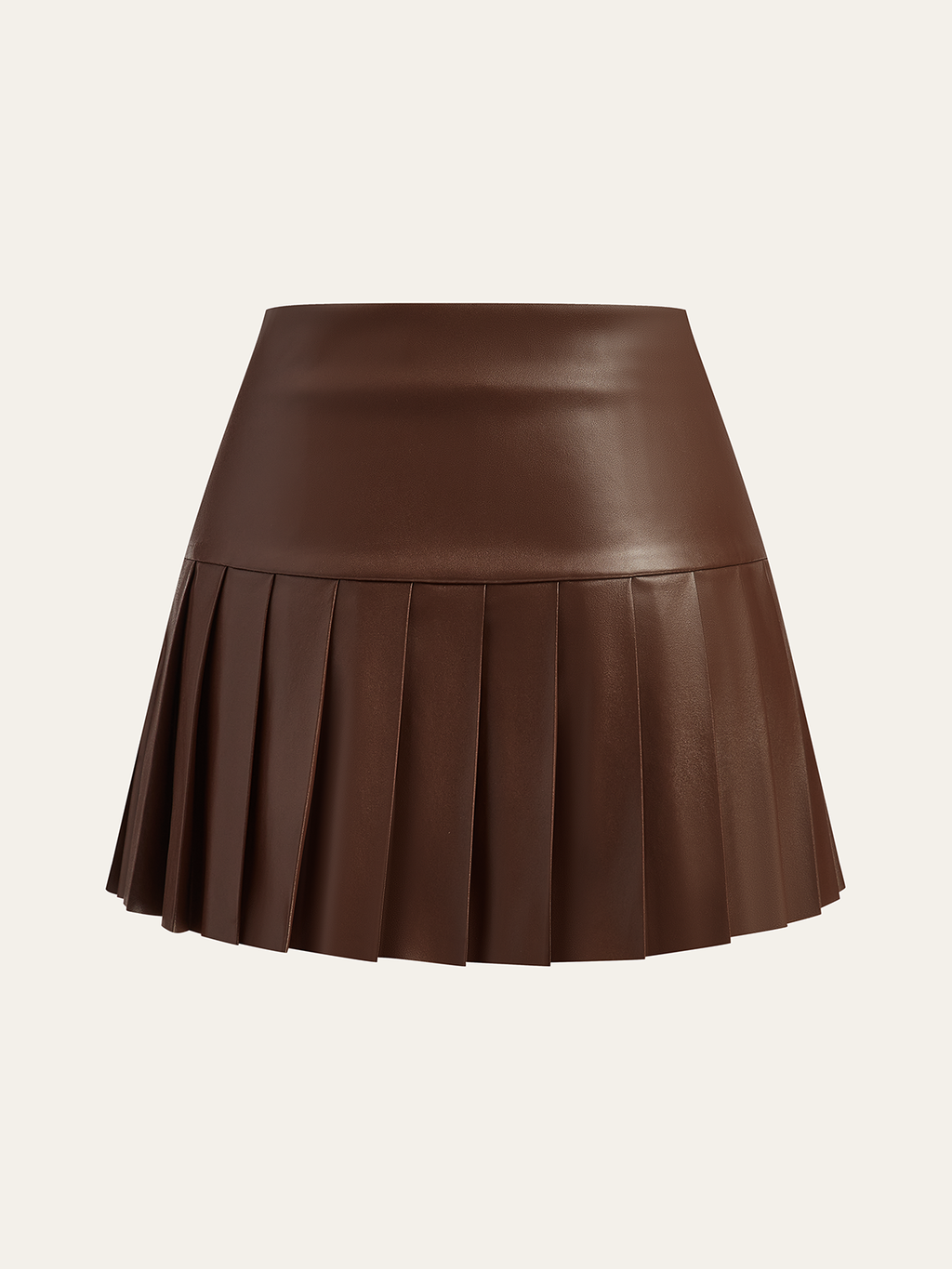 Faux Leather High-Waist Pleated Mini Skirt Trendy Chic Look for Women