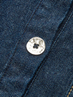 Long Denim Shirt with Adjustable Drawstring Waist and Button Cuffs