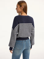 Stripped Ribbed Sweater Comfy Casual Fit Pullover