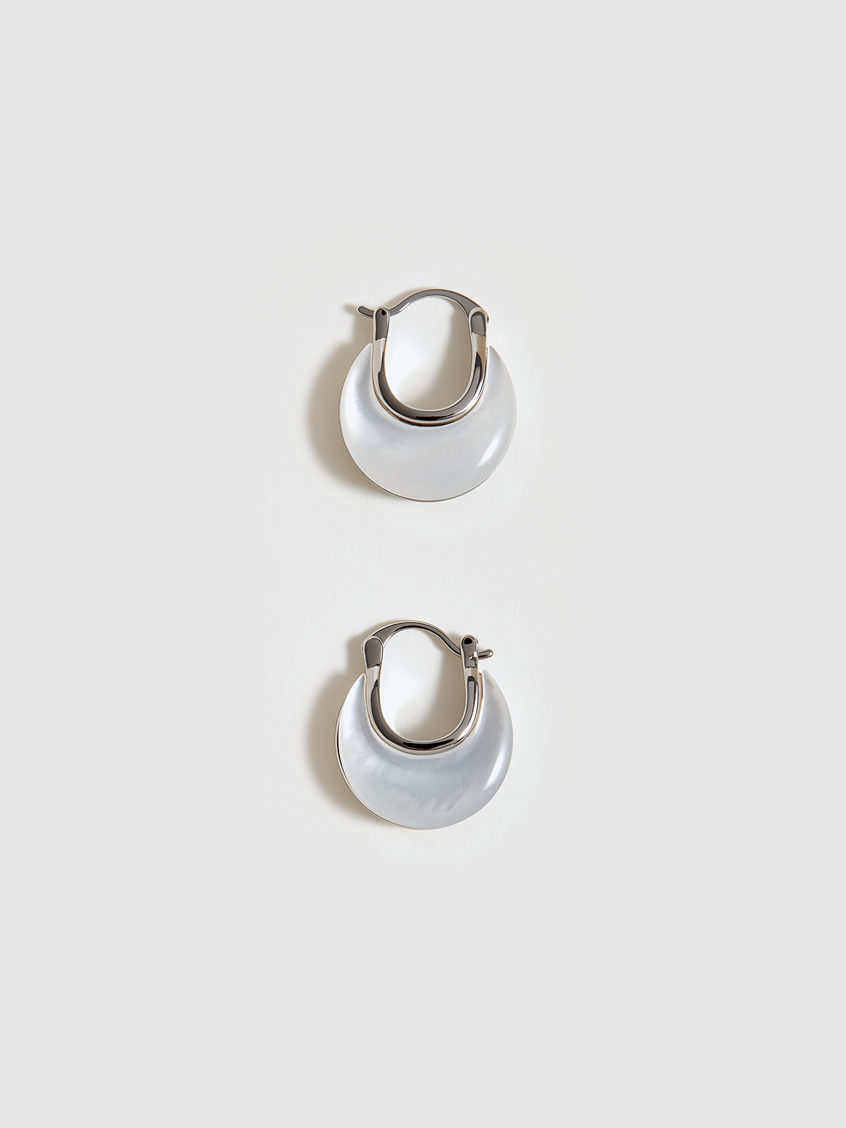 Mother of Pearl Hoop Earrings Dangle Lightweight Jewelry