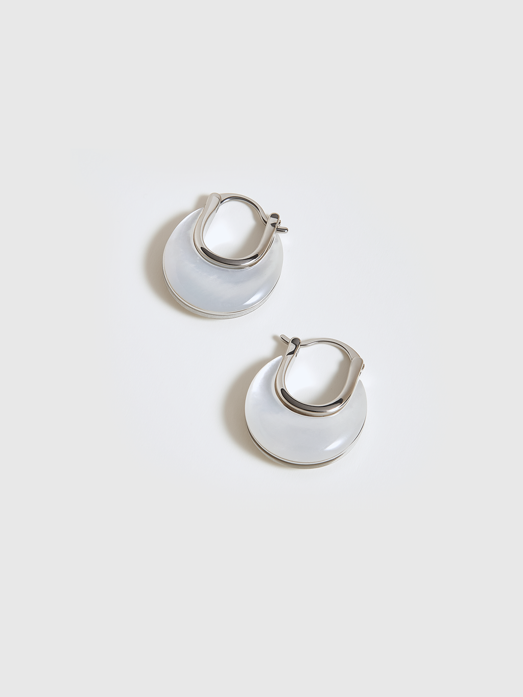 Mother of Pearl Hoop Earrings Dangle Lightweight Jewelry