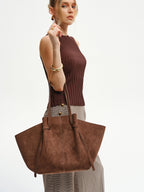 PU Large-Capacity Tote Bag for Women, Stylish Versatile Handbag