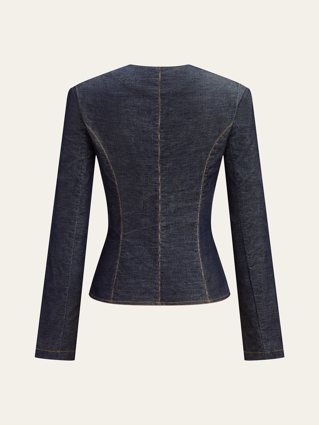 Sure! How about: "Stylish Metal Button Fitted Tailored Jacket for Women"?