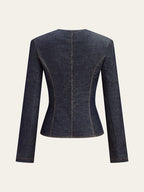 Sure! How about: "Stylish Metal Button Fitted Tailored Jacket for Women"?