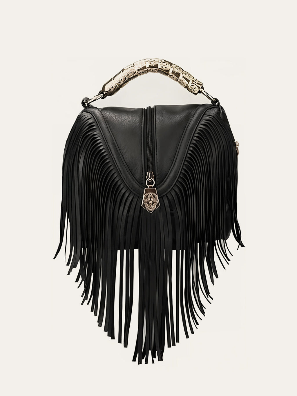 Fringe Handle Handbag with Stylish Boho Design