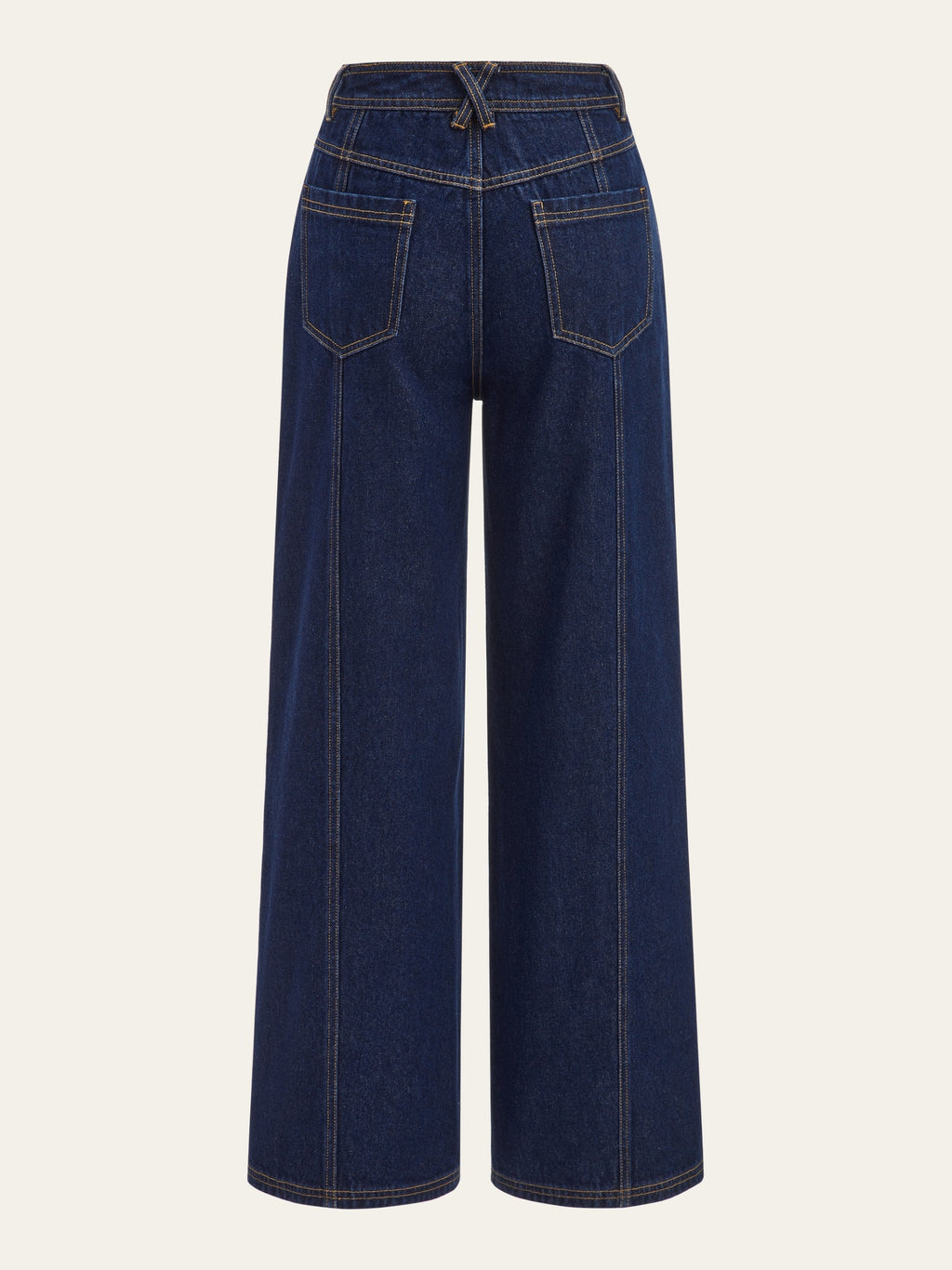 Mid-Waist Wide-Leg Button Front Jeans with Classic Denim Style