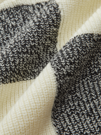 Checkered Wool Blend Polo Knit Top for Casual Wear