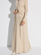 Pleated Wool Blend Sweater Skirt for Women Winter Fashion