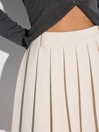 Mid-Waist Pleated Mini Skirt for Women Casual Wear