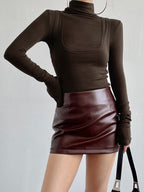 2 in 1 Mock Neck Jersey Top Versatile Layering Essential