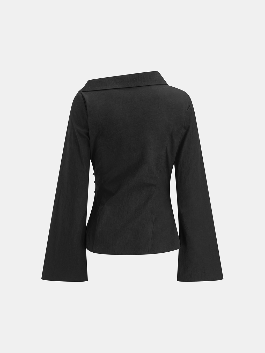 Flared Sleeve Asymmetric Wrap Shirt Elegant Women's Office Wear