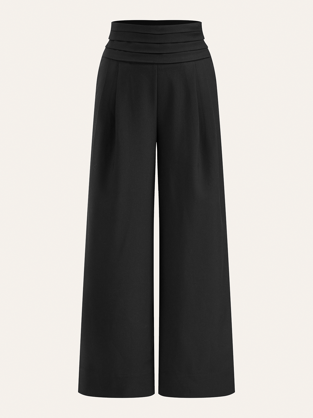 High-Waist Pleated-Waistband Wide-Leg Pants for Women Comfort Fit
