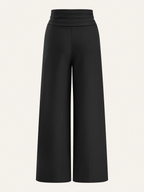 High-Waist Pleated-Waistband Wide-Leg Pants for Women Comfort Fit
