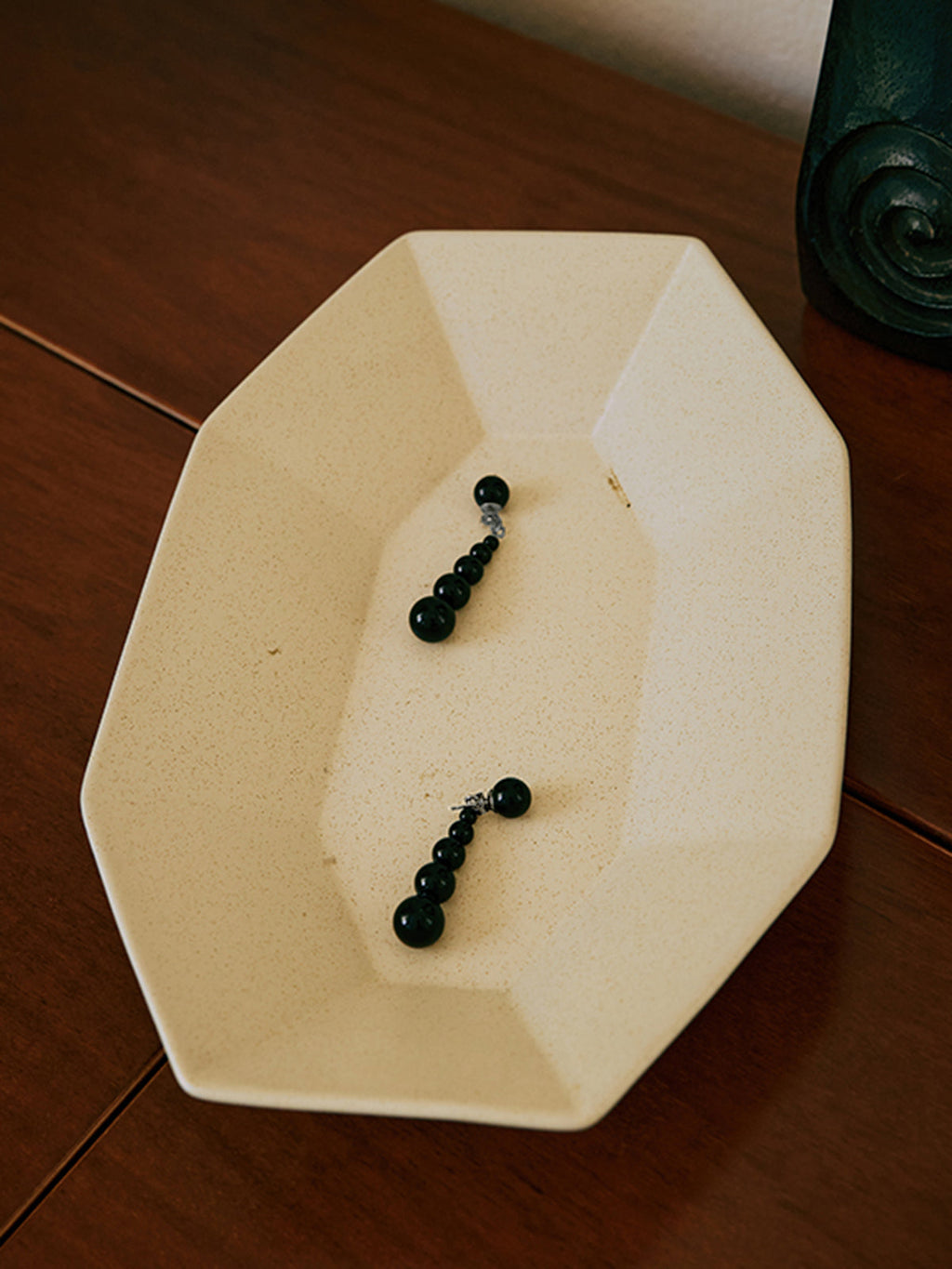 Agate Bead Drop Earrings, Handmade Unique Gemstone Jewelry