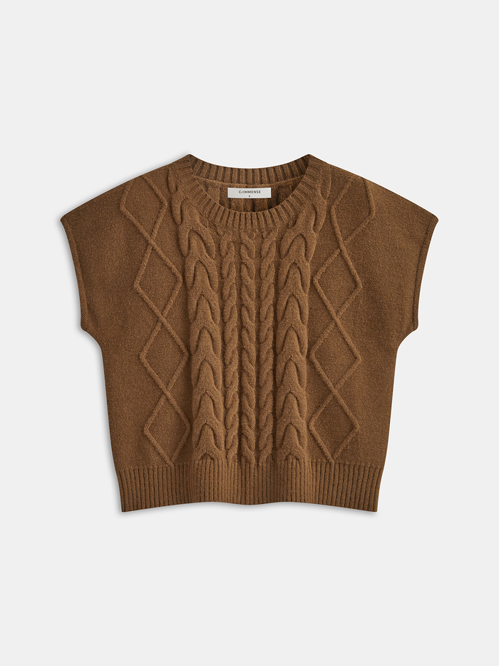 Cable Knit Sleeveless Sweater Vest for Layering Outfits