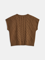 Cable Knit Sleeveless Sweater Vest for Layering Outfits