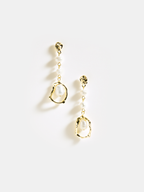 Pearl Golden Dangle Earrings Handcrafted Elegant Bridal Jewelry
