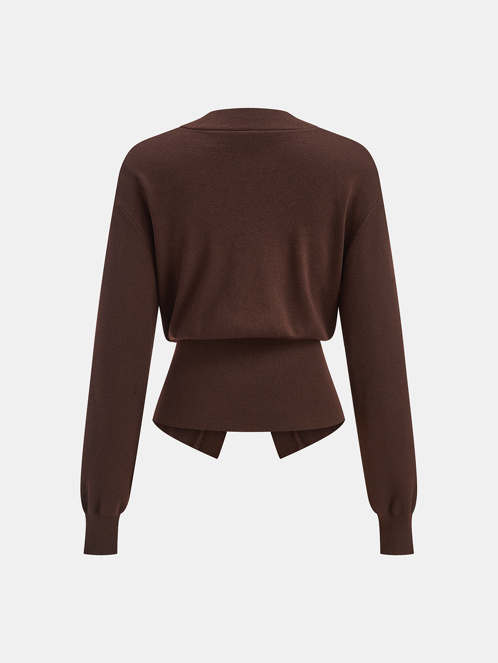 Metal Detail V-Neck Wool Blend Sweater Comfortable Casual Winter Apparel
