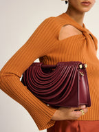 Curved Striped Handle PU Leather Bag for Men and Women