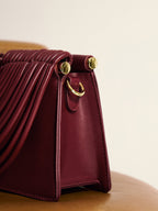 Curved Striped Handle PU Leather Bag for Men and Women