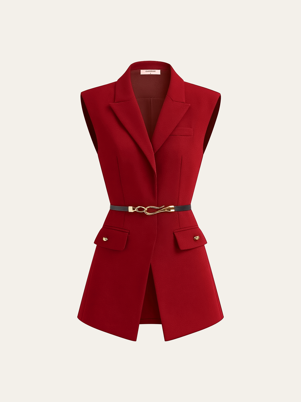 Belted Cap Sleeve Vest for Women Casual Summer