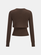 Metal Button Knit Cardigan Cozy Long Sleeve Sweater