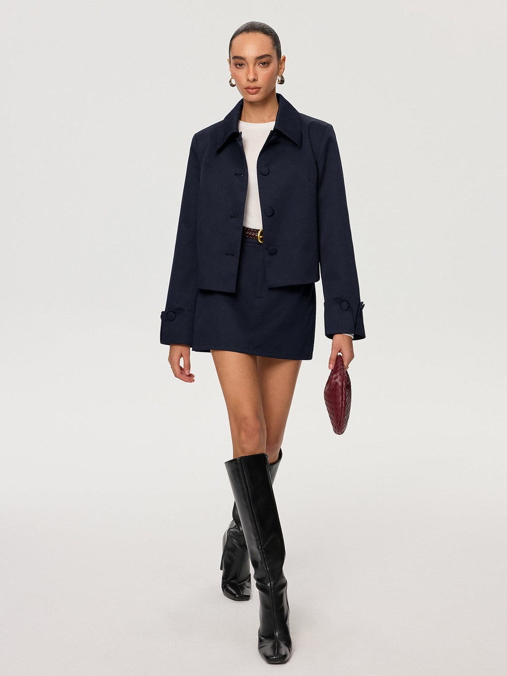 Collared Cotton Blend Jacket for Men with Style-Savvy Detailing
