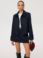 Collared Cotton Blend Jacket for Men with Style-Savvy Detailing