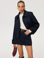 Collared Cotton Blend Jacket for Men with Style-Savvy Detailing