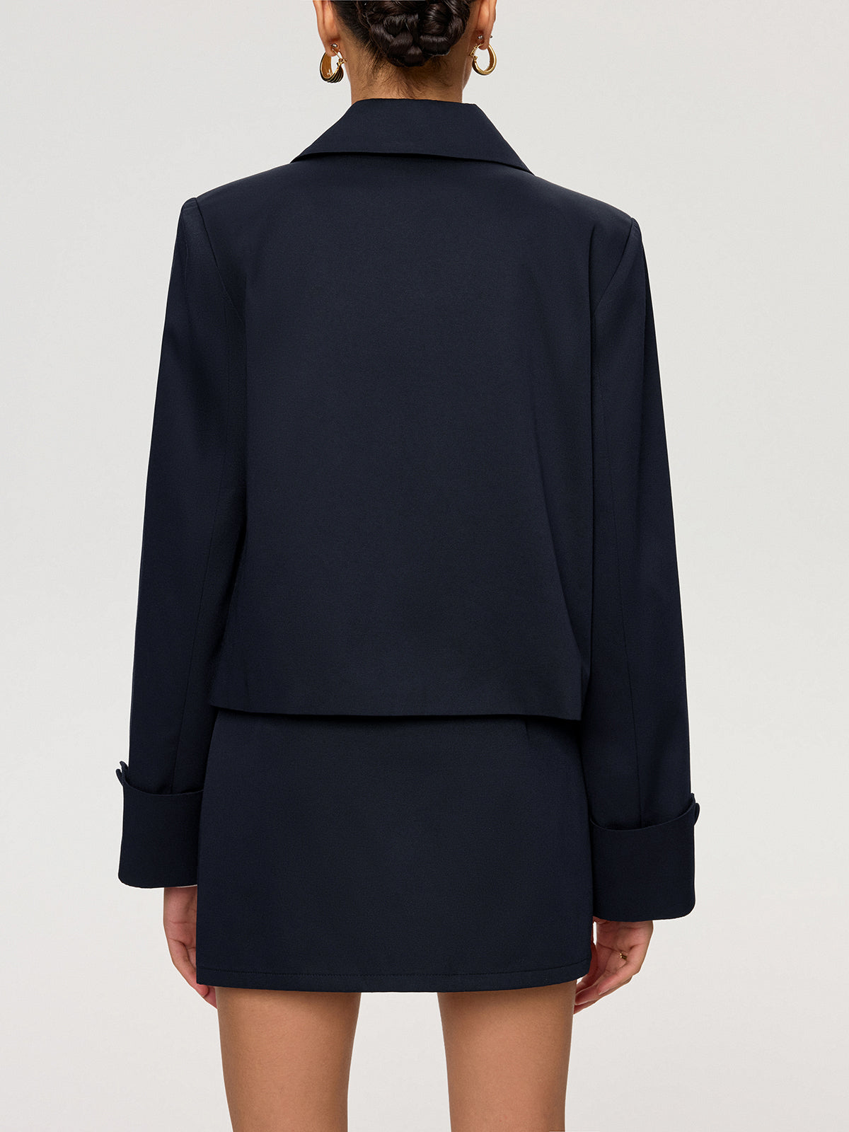 Collared Cotton Blend Jacket for Men with Style-Savvy Detailing