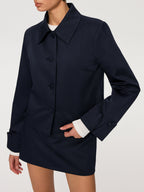 Collared Cotton Blend Jacket for Men with Style-Savvy Detailing