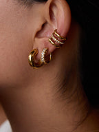 Crystal Detail Snake-Shaped Clip Earrings for Elegant Evening Wear