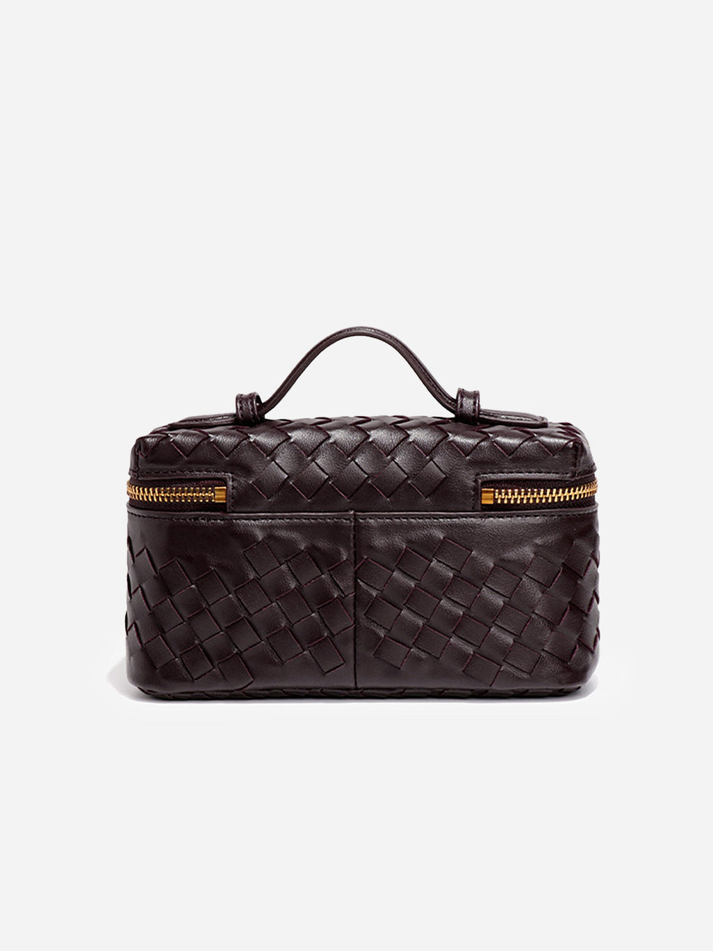 Woven PU Leather Box Bag Adjustable Crossbody Strap