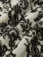 Damask Print Mock Neck T-Shirt Long Sleeve Casual Top