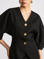 V-Neck Batwing Sleeve Blouse Women's Casual Flowy Top