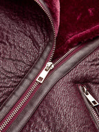 Zipper Belted Soft Fleece Jacket for Women, Full Sleeve Warm Outerwear
