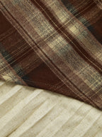 Plaid Asymmetric Pleated Mini Skirt with High Waist Design