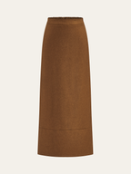 Elastic Waist Slit Maxi Skirt with Flowy Design for Women