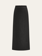 Elastic Waist Slit Maxi Skirt with Flowy Design for Women