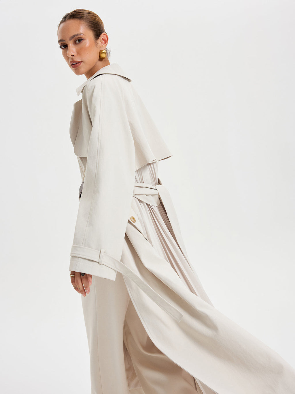 Belted Double-breasted Trench Coat Classic Fall Outerwear