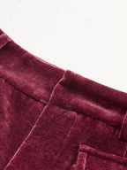 Velvet Pocket Straight-Leg Pants Comfortable Casual Fit