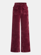 Velvet Pocket Straight-Leg Pants Comfortable Casual Fit