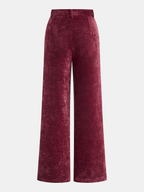 Velvet Pocket Straight-Leg Pants Comfortable Casual Fit